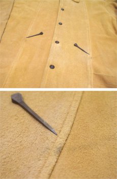 画像6: 1970's~ "Norm Thompson" Suede Leather Jacket　Yellow Beige　size L (表記 L) (6)