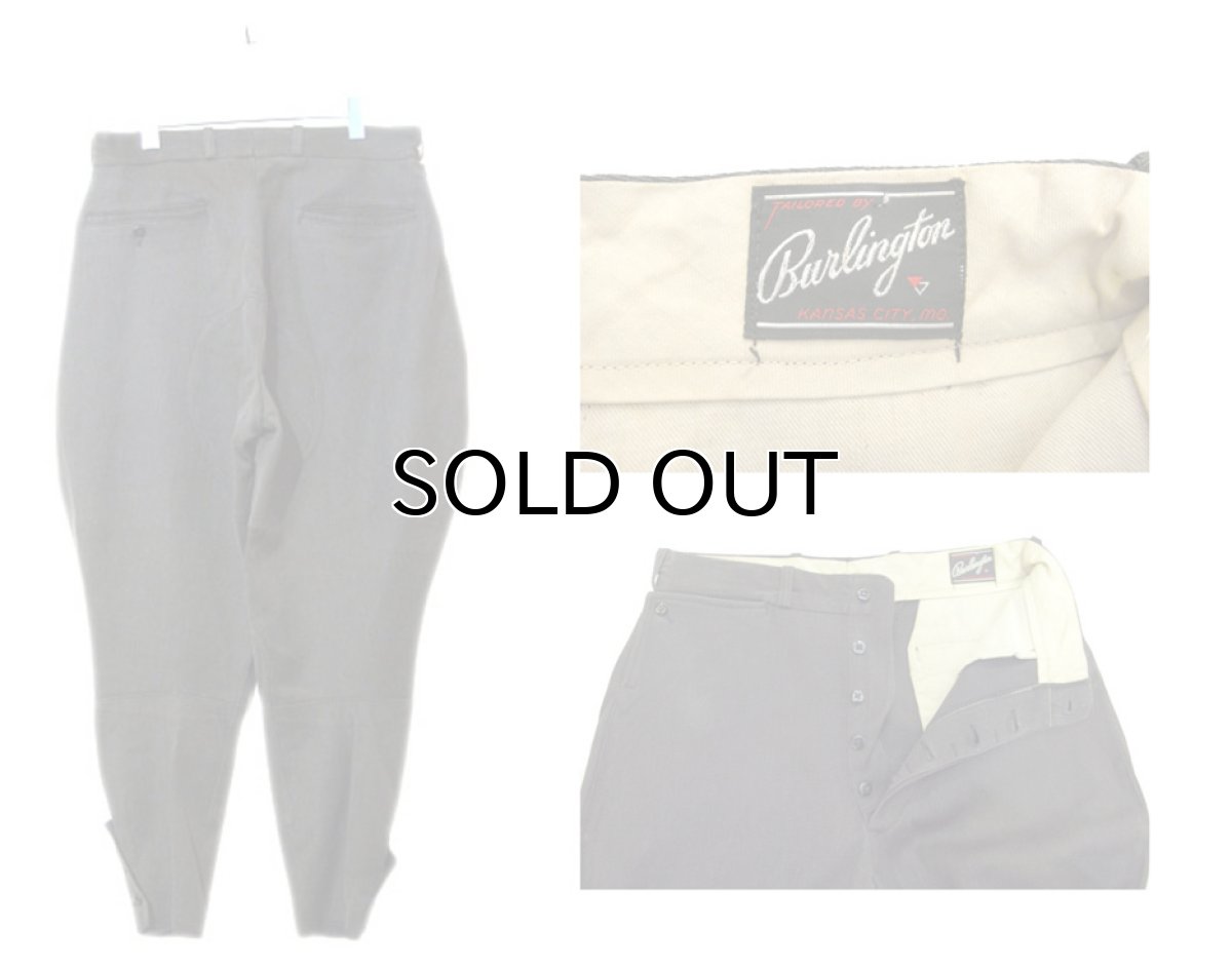 画像2: 1950's "BURLINGTON" Wip Cord Riding Trousers　Charcoal Grey　size w 31 inch (2)