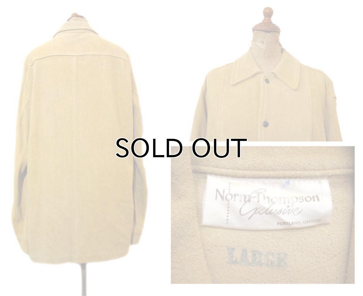 画像2: 1970's~ "Norm Thompson" Suede Leather Jacket　Yellow Beige　size L (表記 L) (2)