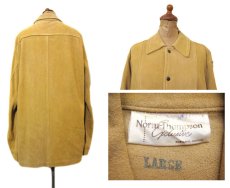 画像2: 1970's~ "Norm Thompson" Suede Leather Jacket　Yellow Beige　size L (表記 L) (2)