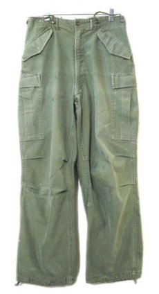 画像1: 1950's US Military "M-1951" Field Pants　OLIVE   size ~ w 32.5 inch (1)