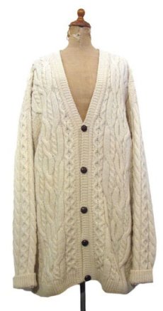 画像1: "L.L.Bean" Big Size Fisherman's Cardigan　NATURAL　size XL ~ 位 (表記 無し) (1)