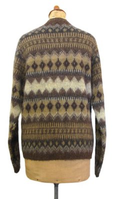 画像2: 1960's "McGREGOR" Orlon Acrylic Design Cardigan　BROWN　size S - M (表記 36) (2)