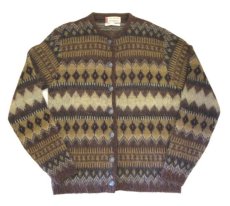 画像3: 1960's "McGREGOR" Orlon Acrylic Design Cardigan　BROWN　size S - M (表記 36) (3)