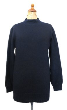 画像1: 1950's~ U.S.NAVY Mock Neck Wool Sweater　NAVY　size S (表記 36) (1)