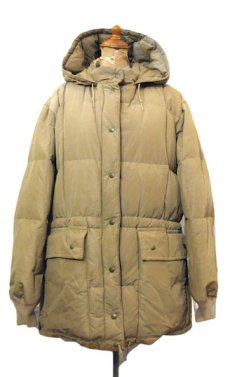 画像1: 1980's "EDDIE BAUER" Square Quilt Hooded Down Jacket　BEIGE　size M - L (表記 不明) (1)