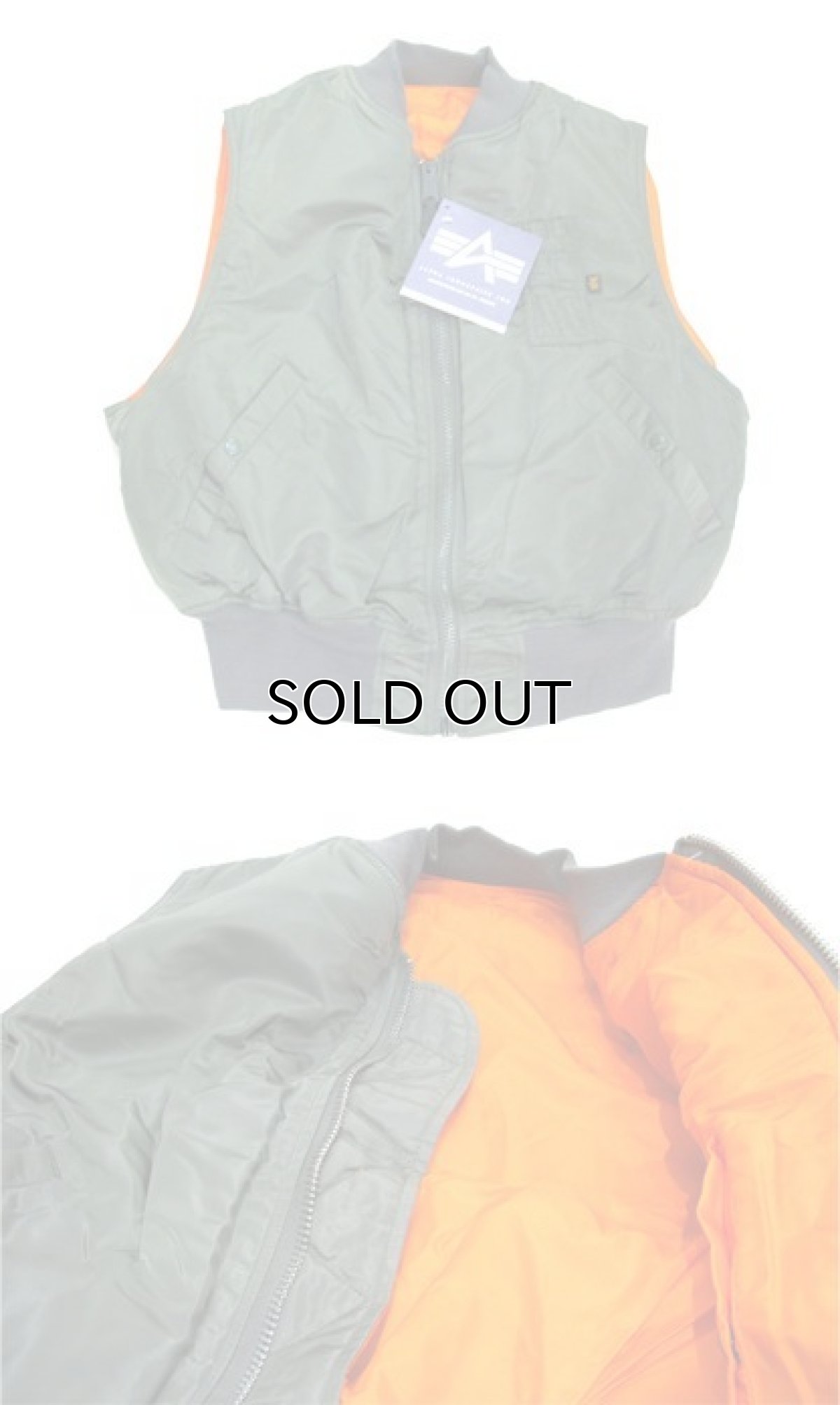 画像5: 1990's "ALPHA INDUSTRIES" FV-2 Flyers Vest Dead Stock　-made in USA-　OLIVE　size X-LARGE (5)