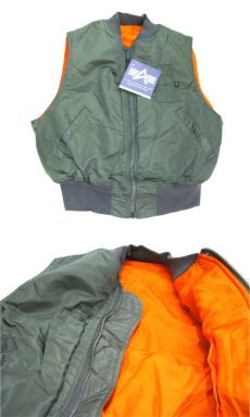 画像5: 1990's "ALPHA INDUSTRIES" FV-2 Flyers Vest Dead Stock　-made in USA-　OLIVE　size X-LARGE (5)