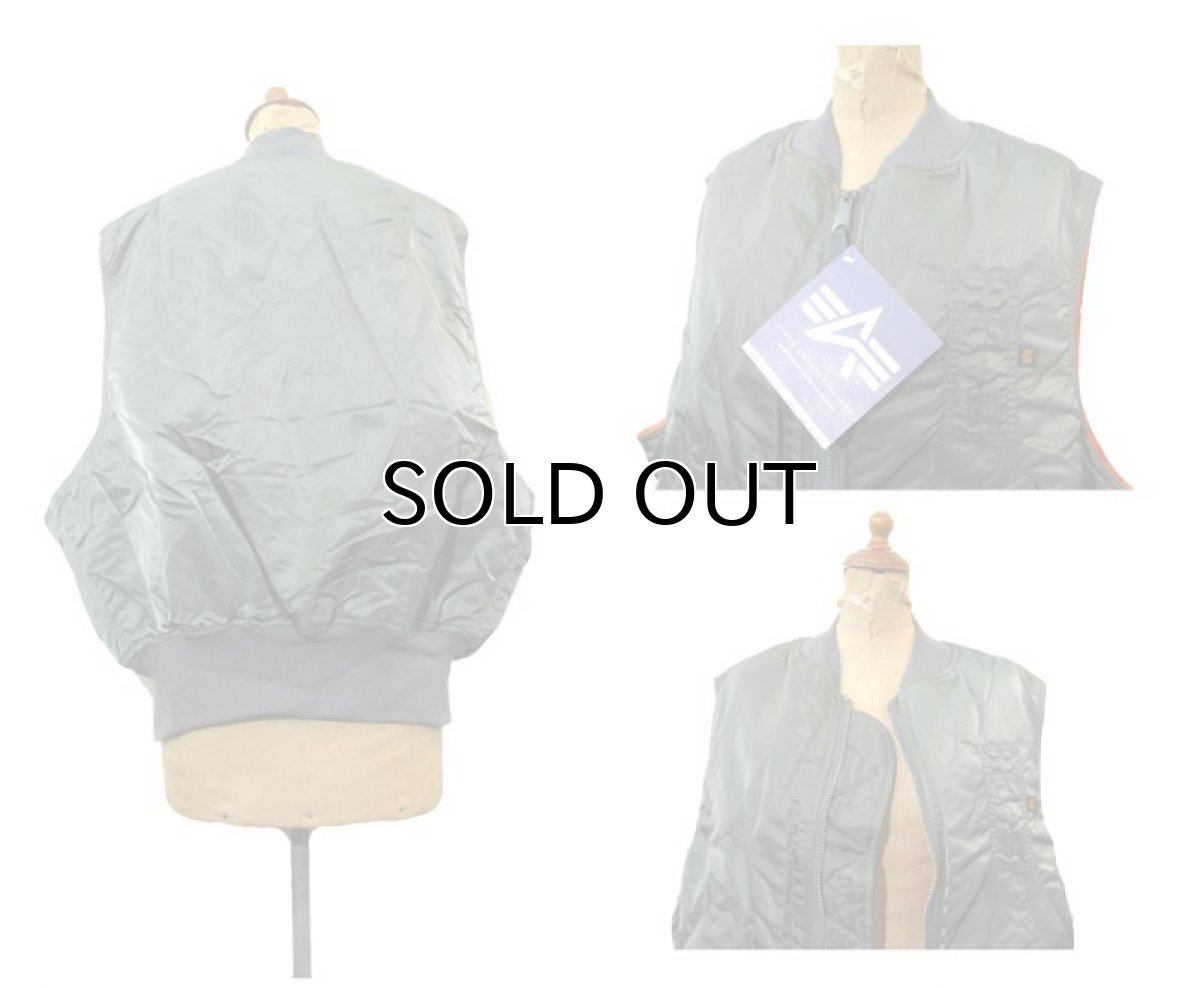 画像2: 1990's "ALPHA INDUSTRIES" FV-2 Flyers Vest Dead Stock　-made in USA-　OLIVE　size X-LARGE (2)