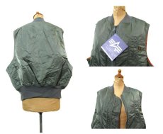 画像2: 1990's "ALPHA INDUSTRIES" FV-2 Flyers Vest Dead Stock　-made in USA-　OLIVE　size X-LARGE (2)