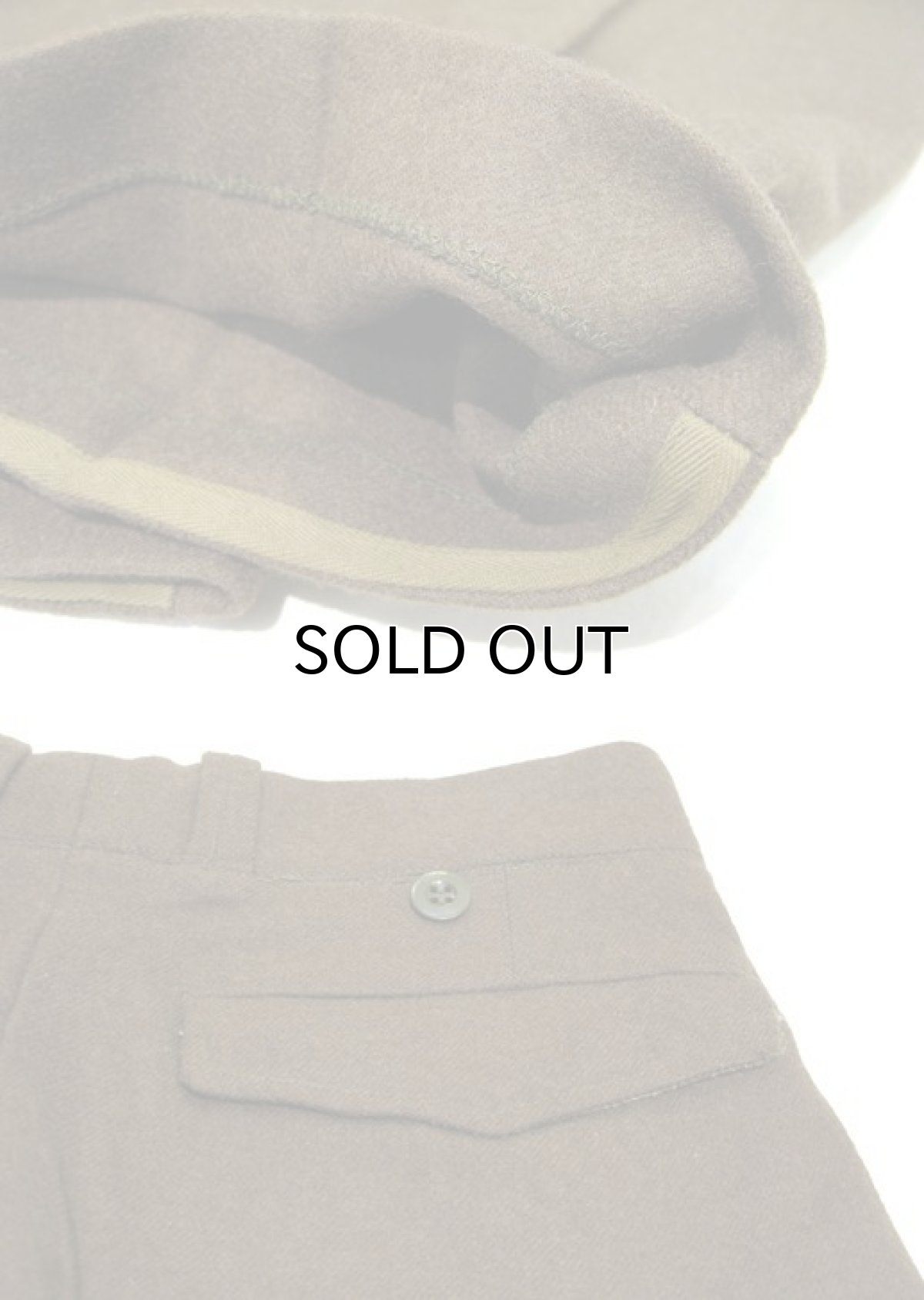 画像4: OLD French Military Wool Trousers　Olive Brown　size w 30 inch (4)