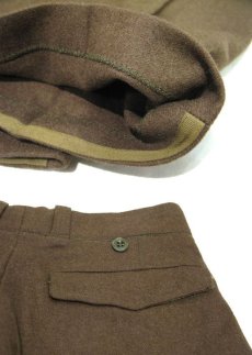 画像4: OLD French Military Wool Trousers　Olive Brown　size w 30 inch (4)