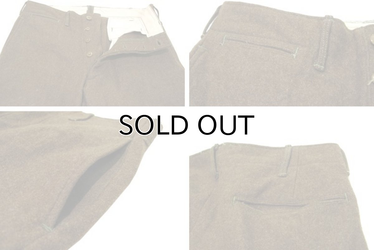 画像3: 1940's U.S.Military 5-Pocket Wool Trousers Olive Brown size w 31.5 inch (3)