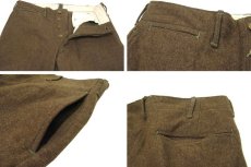 画像3: 1940's U.S.Military 5-Pocket Wool Trousers　Olive Brown　size w 31.5 inch (3)
