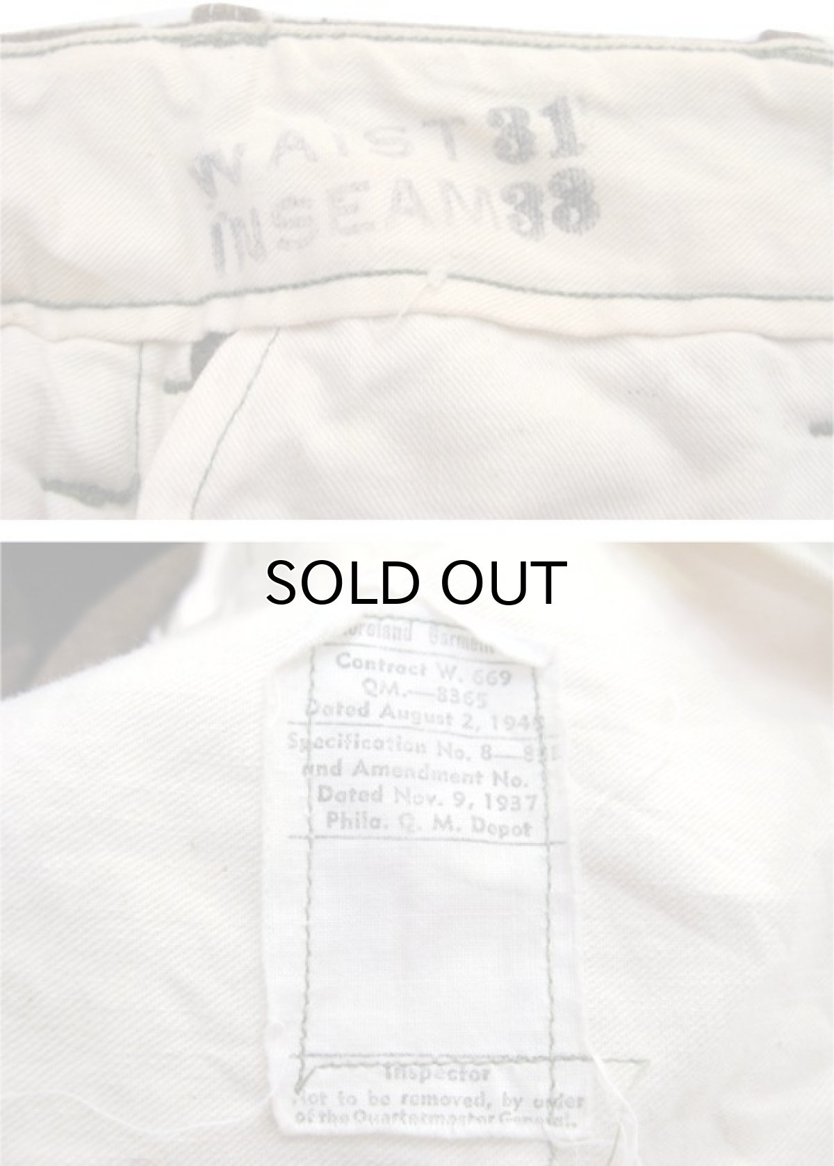 画像4: 1940's U.S.Military 5-Pocket Wool Trousers Olive Brown size w 31.5 inch (4)