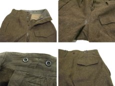 画像4: OLD Europe Military Wool Trousers with Front Pocket　Olive Brown　size w 30.5 inch (4)