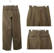 画像2: OLD French Military Wool Trousers　Olive Brown　size w 30 inch (2)