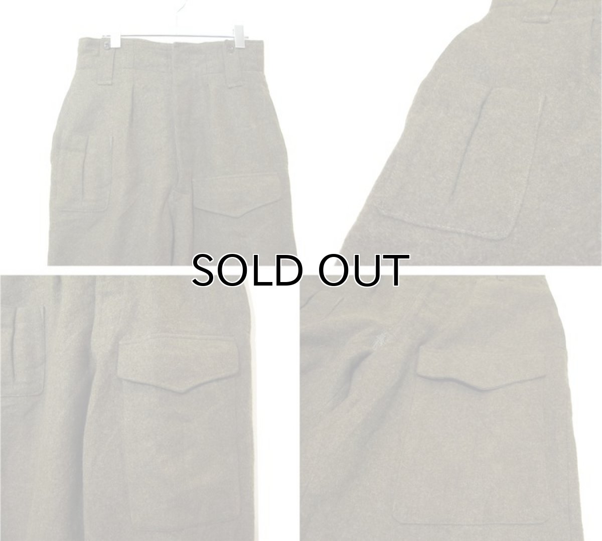 画像3: OLD Europe Military Wool Trousers with Front Pocket Olive Brown size w 30.5 inch (3)