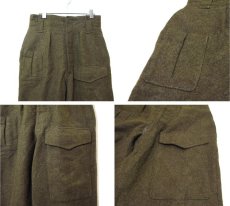 画像3: OLD Europe Military Wool Trousers with Front Pocket　Olive Brown　size w 30.5 inch (3)
