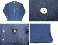 画像4: 1960's "DONEGAL" L/S Wool Box Shirts　BLUE　size L (表記 M) (4)