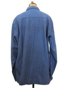 画像2: 1960's "DONEGAL" L/S Wool Box Shirts　BLUE　size L (表記 M) (2)