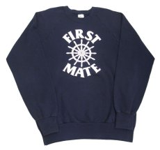 画像4: 1980's Anvil "FIRST MATE" Crew Neck Sweat Shirts -made in USA-　NAVY　size M - L (表記 L) (4)