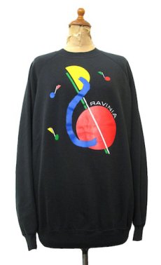 画像1: 1980's Hanes "RAVINIA" Crew Neck Sweat Shirts -made in USA-　BLACK　size L (表記 XL 46-48) (1)