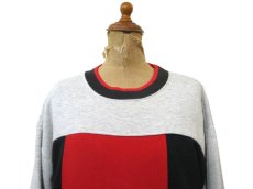 画像2: 1990's "Dodger" Crew Neck Design Sweat Shirts -made in USA-　Grey / Red / Black　size M (表記 M) (2)