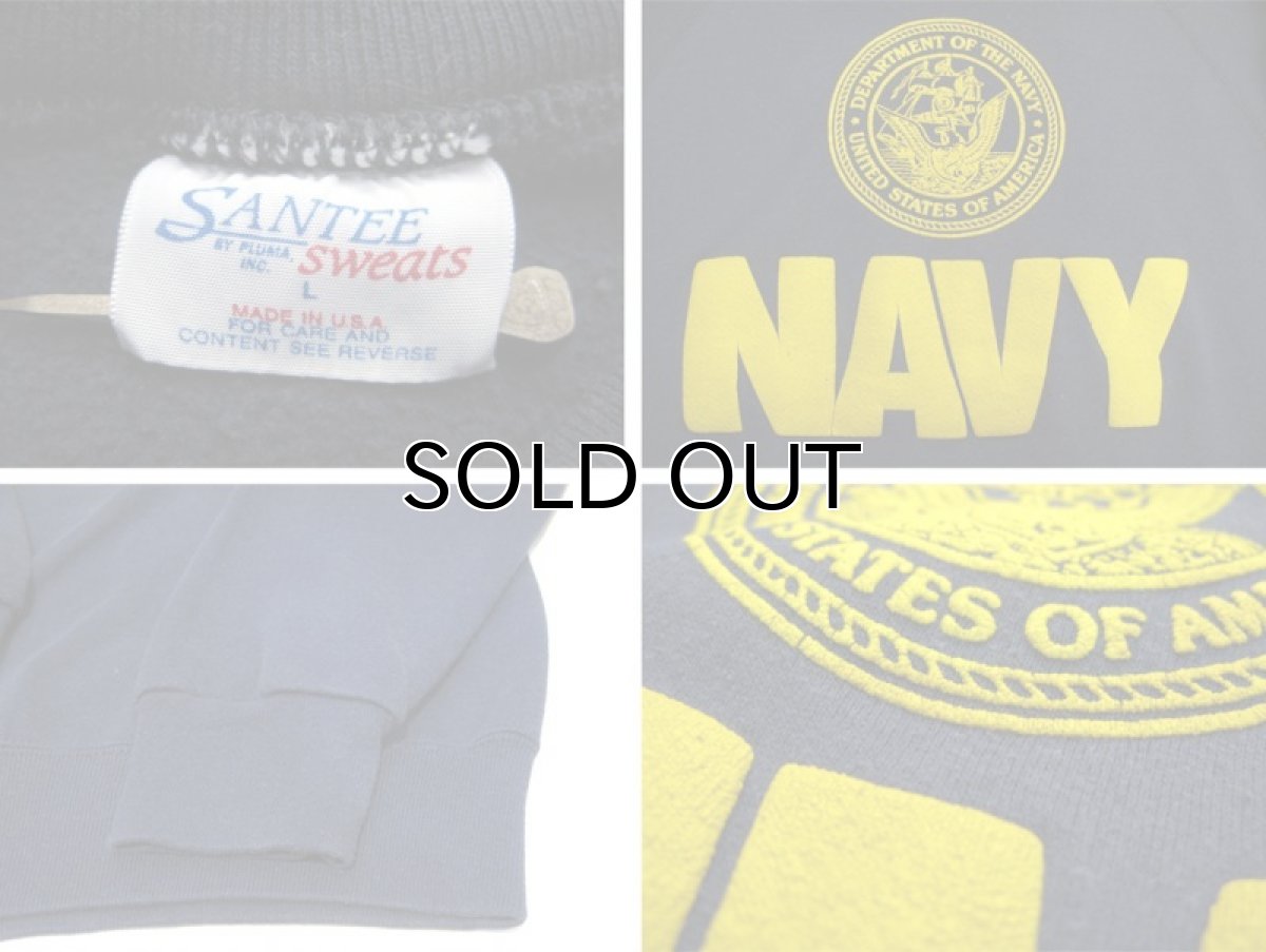 画像5: 1980's SANTEE SWEATS "NAVY" Crew Neck Sweat Shirts -made in USA- NAVY size M - L (表記 L) (5)