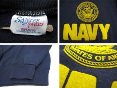 画像5: 1980's SANTEE SWEATS "NAVY" Crew Neck Sweat Shirts -made in USA-　NAVY　size M - L (表記 L) (5)