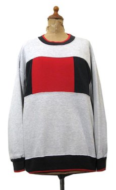 画像1: 1990's "Dodger" Crew Neck Design Sweat Shirts -made in USA-　Grey / Red / Black　size M (表記 M) (1)