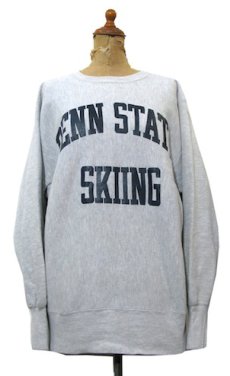 画像1: 1990's Champion Reverse Weave Sweat Shirts "PENN STATE SKIING" -made in USA-　Grey　size M - L (表記 L) (1)