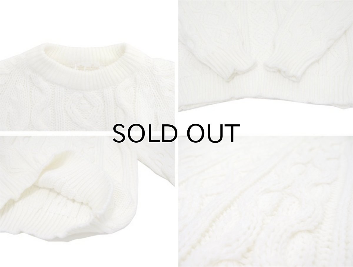 画像3: 1970's Sears Fisherman Sweater WHITE size M - L (表記 M) (3)