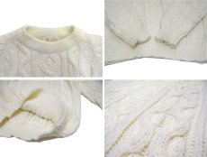 画像3: 1970's Sears Fisherman Sweater　WHITE　size M - L (表記 M) (3)