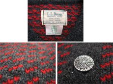 画像3: L.L.Bean Birdseye Wool Cardigan -made in NORWAY-　Charcoal / Red　size L (表記 L) (3)