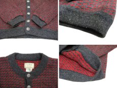 画像4: L.L.Bean Birdseye Wool Cardigan -made in NORWAY-　Charcoal / Red　size L (表記 L) (4)