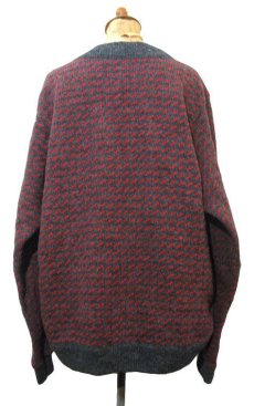 画像2: L.L.Bean Birdseye Wool Cardigan -made in NORWAY-　Charcoal / Red　size L (表記 L) (2)