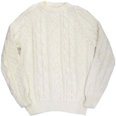 画像4: 1970's Sears Fisherman Sweater　WHITE　size M - L (表記 M) (4)
