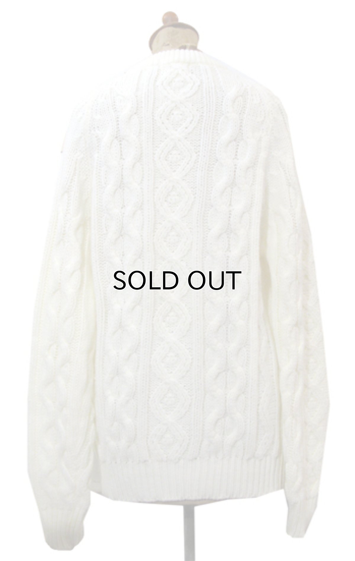 画像2: 1970's Sears Fisherman Sweater WHITE size M - L (表記 M) (2)