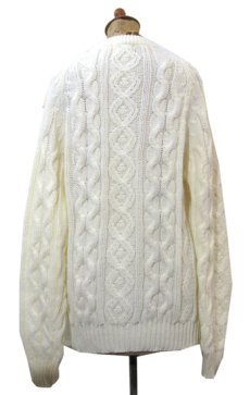 画像2: 1970's Sears Fisherman Sweater　WHITE　size M - L (表記 M) (2)