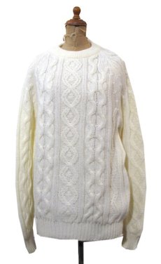 画像1: 1970's Sears Fisherman Sweater　WHITE　size M - L (表記 M) (1)