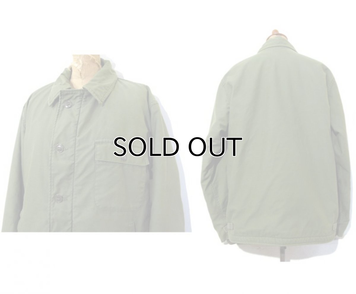 画像2: 1970's U.S.Military A-2 Deck Cold Weather Jacket OLIVE size M (38-40) (2)