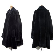 画像2: 1980's~ Europe Big Silhouette Boa Coat　BLACK　size Free (表記 不明) (2)