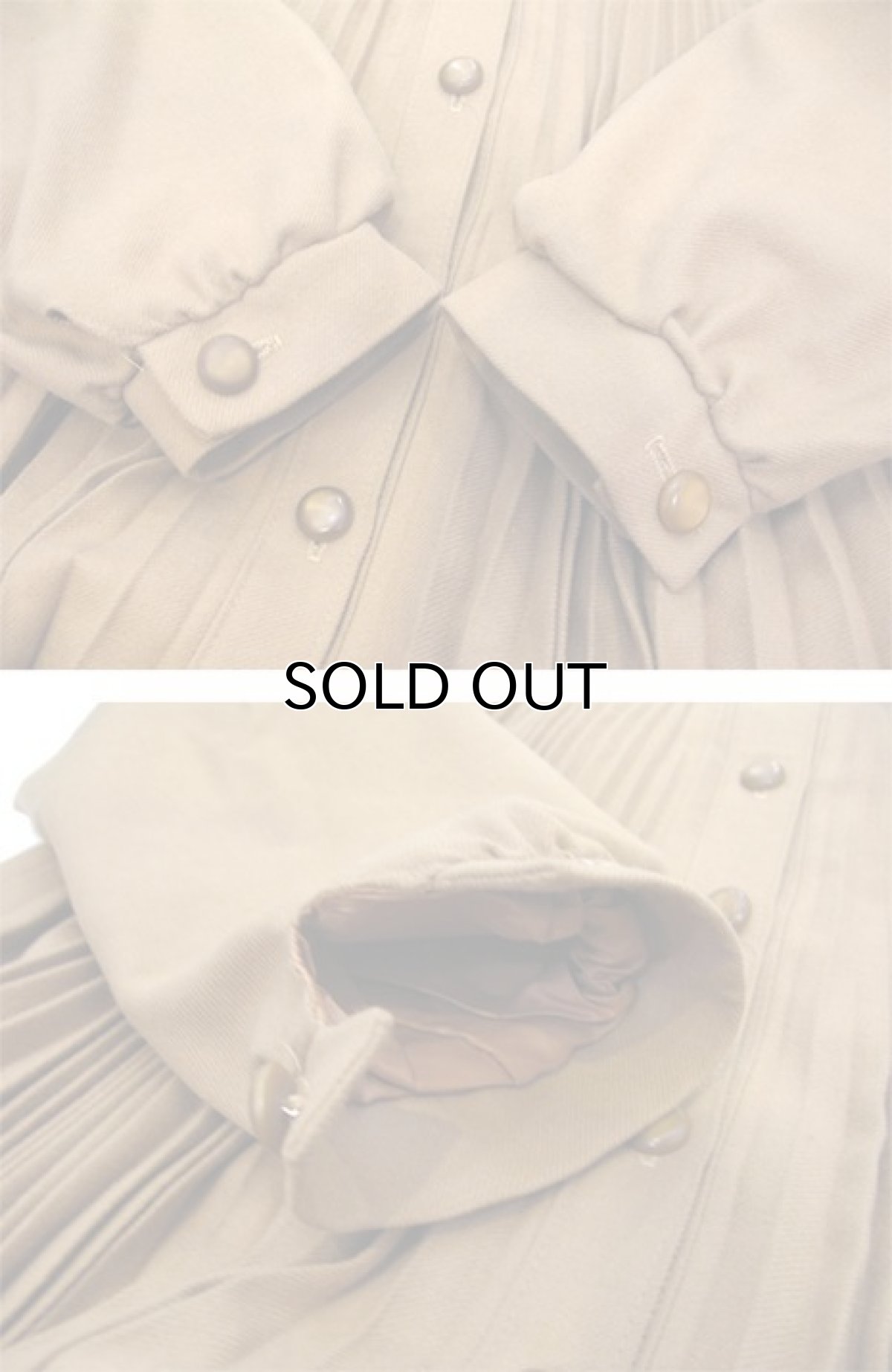 画像4: 1960-70's OLD Pleats Design Wool Coat　BEIGE　size Free (4)