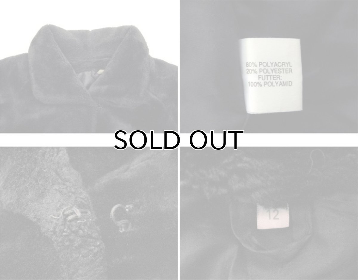 画像3: 1980's~ Europe Big Silhouette Boa Coat BLACK size Free (表記 不明) (3)