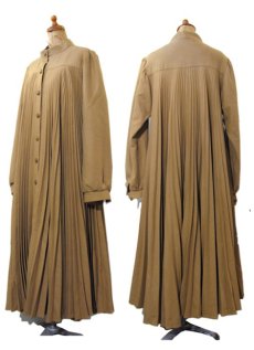 画像2: 1960-70's OLD Pleats Design Wool Coat　BEIGE　size Free (2)