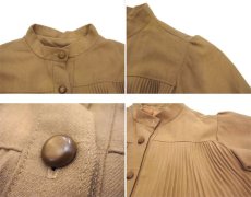 画像3: 1960-70's OLD Pleats Design Wool Coat　BEIGE　size Free (3)