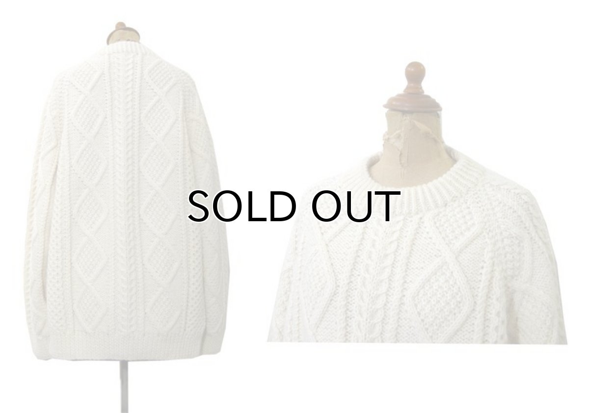 画像2: "INVERALLAN" Fisherman's Sweater -made in SCOTLAND-　NATURAL　size L (表記 不明) (2)