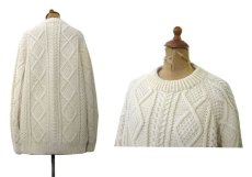 画像2: "INVERALLAN" Fisherman's Sweater -made in SCOTLAND-　NATURAL　size L (表記 不明) (2)