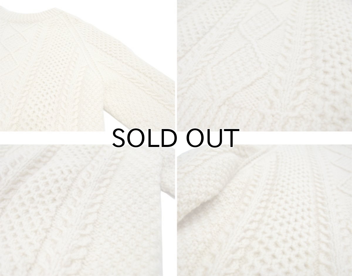 画像4: "Shiela Handknits" Fisherman's Sweater -made in Republic of IRELAND-　NATURAL　size M - L (表記 不明) (4)